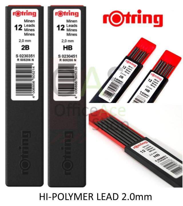 ROTRING Pencil Lead ไส้ดินสอกด HB/2B 2mm Lazada.co.th