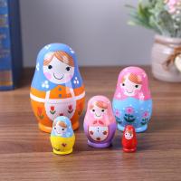 1 เซ็ตรัสเซียรังตุ๊กตาน่ารักที่ทำด้วยมือไม้ M atryoshka ตุ๊กตาเครื่องประดับ