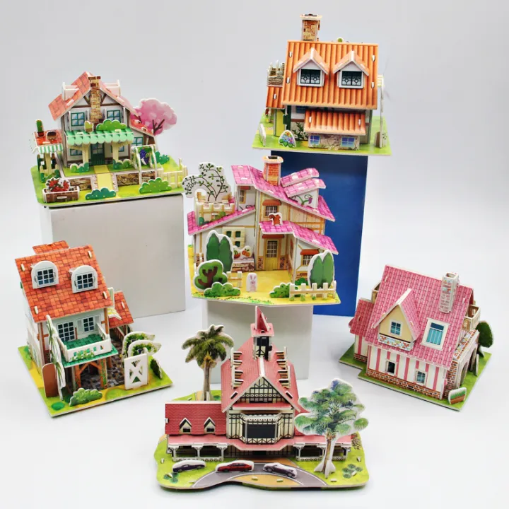 Jigsaw Toy For Kids 3D Puzzle Wood House Children's Early Education ...