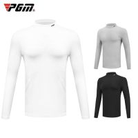 PGM Mens Golf Shirt Autumn Winter Sports Apparel Thermal Sweater For Men O-Neck Sportswear Leisure T YF388