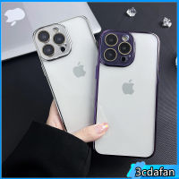 เคสโทรศัพท์มือถือชุบด้วยไฟฟ้าคริสตัลใสหรูหราสำหรับ iPhone 15 14 13 12 11 Pro Max 12 13 Pro 14 15 Plus 11 Pro Max ฝาหลังฮาร์ดพีซีกันกระแทกสำหรับ iPhone 14 Pro Max