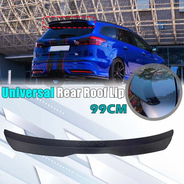 Universal Rear Roof Lip Spoiler Wing Abs Decoration Strips Matte Black