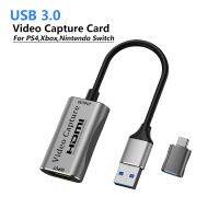 Video Capture Card USB 3.0 to HDMI-compatible USB C Camera Recording Streaming Grabber Recorder for PS3 4 Xbox Nintendo Switch Adapters Cables