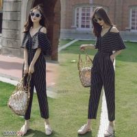 Dee-ya Shop เสื้อผ้าแฟชั่น Jumpsuit สีดำ พร้อมส่ง