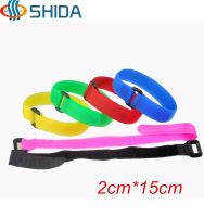 30pcs 2*15cm Colorful Reuseable Fixed Fastener Straps with Plastic Buckle Nylon Straps Self Adhesive Hook and Loop Cable Ties Cable Management