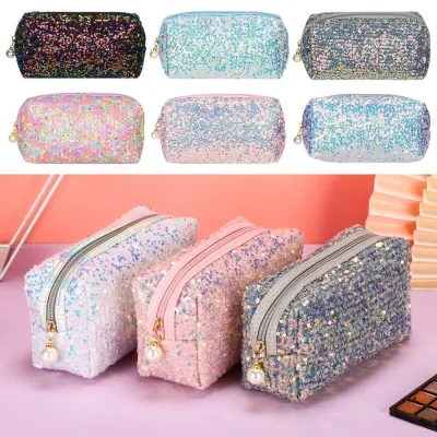 Toiletry Kit Accessories Sparkly Toiletry Bag Zipper Pen Bag Glitter Cosmetic Bag Makeup Storage Organizer