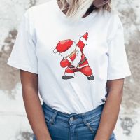 Luslos Funny T Shirt Santa Claus Tshirt Rock Santa Printed Tshirt White Tee Christmas Gildan Spot 100% Cotton