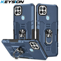 KEYSION เคสเกราะกันกระแทกสำหรับ Realme C21Y C25Y C21 C20 C11 2021ขาตั้งโทรศัพท์หลังโทรศัพท์เคสสำหรับ OPPO Realme C12 C15 C25S