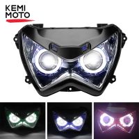 Z800 Z250 2013-2016 Headlight Angel Eye HID Projector Custom Head Light Assembly LED Lights Lamp Blue Waterproof Z300 2014 2015