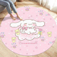 80-180เซนติเมตรอะนิเมะ Sanrio Cinnamoroll รอบพรมข้างเตียงผ้าห่มห้องนอนพรมเช็ดเท้าแผ่นพื้นกันลื่นบ้านห้องนั่งเล่นตกแต่งของขวัญ