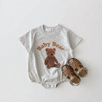 2023 Korean Summer Baby Boy Romper Outfit Organic Cotton Bear Print T shirts Romper 3month Infant Clothing Baby Girl Bodysuit2023