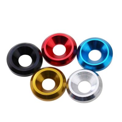 【CW】 5pcs M4 fisheye washers cone washer concave holes countersunk hole gaskets aluminum alloy gasket crimson