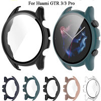 เคสพีซีแบบแข็งสำหรับ Huami Amazfit GTR3 GTR 3 Pro สมาร์ทวอท์ชกระจกนิรภัยป้องกันทุกสัดส่วนอุปกรณ์ป้องกันหน้าจอกระจก