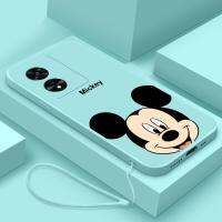 [ฟรี] OPPO A17 A17K A77s A57 A77 5G สไตล์ Mickey Mouse ยางฝาครอบโทรศัพท์ Liquid Silicon กันกระแทกปลอก