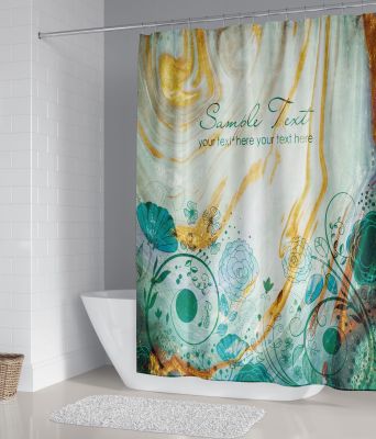 [In stock] อีคอมเมิร์ซ ชุดม่านอาบน้ำ Emerald Dreamland พิมพ์ดิจิตอลห้องอาบน้ำฝักบัวโพลีเอสเตอร์ผ้าม่าน ฟรีเจาะม่านอาบน้ำ ผ้าม่านห้องน้ำ