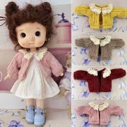 A5TG Nhiều màu Áo cardigan búp bê mini Cổ áo ren Thủ công Áo len ren Trẻ