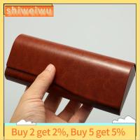 SHIWEIWU2558285 ฟรอสติ้ง เคสแว่นตาหนังสไตล์วินเทจ สีทึบทึบ เครื่องหนังแท้ เคสหนังแว่นตากันแดด แบบพกพาได้ กล่องแว่นตาแฟชั่น สำหรับผู้หญิง