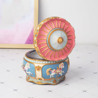 [okoogee]Luminous Carousel Music Box สีสันสดใส Merry-Go-Round Wind-Up ดนตรีหมุนม้าวันเกิดครบรอบเทศกาลของขวัญสำหรับแฟนเด็กภรรยาเพื่อน-Canon