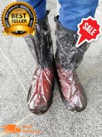รองเท้ากันฝนขนาดยาว ถุงรองเท้าบูทกันน้ำ ถุงคลุมรองเท้าขนาดยาว กันฝน รองเท้ากันน้ำ กันน้ำ Rain Boots Cover Shoe ( Size 37 - 43cm ) สีดำ