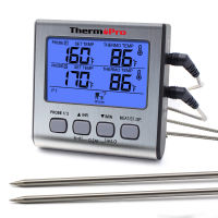 ThermoPro TP17 Dual Probes เครื่องวัดอุณหภูมิเนื้อกลางแจ้งแบบดิจิตอลเครื่องวัดอุณหภูมิเตาอบบาร์บีคิวสำหรับทำอาหารพร้อมหน้าจอ LCD ขนาดใหญ่สำหรับห้องครัว