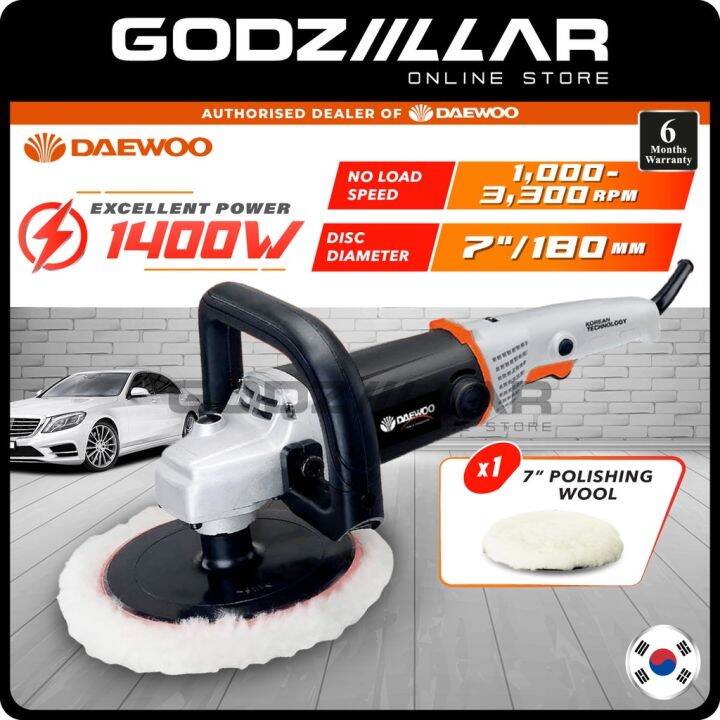 Daewoo 7 Car Polisher 1400W DACP1400 Car Polish Machine Mesin
