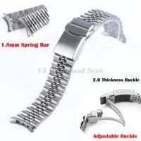 ☾ สร้อยข้อมือสแตนเลส 316L สำหรับ Seiko SKX007 SKX009 Solid ยูบิลลี่ Oyster สายนาฬิกาโค้ง 22 มม. นาฬิกาผู้ชายอุปกรณ์เสริม