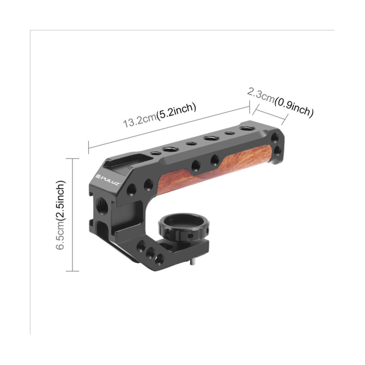 puluz-small-rig-universal-locating-top-handle-grip-3-8-with-rod-clamp-for-dslr-camera-cage-microphone-shoe-mount