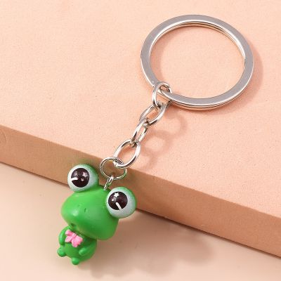 【CC】 Cartoon Keychain Frog Pendants Chains for Men Car Handbag Jewelry Accessories