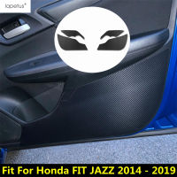 ประตูรถ Anti Kick Pad ขอบด้านข้างฟิล์ม Protector คาร์บอนไฟเบอร์สติกเกอร์สำหรับ Honda FIT JAZZ 2014-2019อุปกรณ์เสริมภายใน