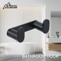 Robe Hook Bathroom Hook Double Towel Hook Wall Mounted stainless steel Hook for Home Kitchen Bathroom Matte Black Towel Hanger