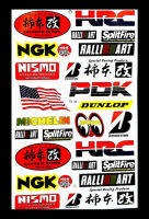 สติกเกอร์ HRC NGK RALLIART MICHELIN สติกเกอร์แต่งรถ สำหรับรถมอเตอร์ไซค์ ติดรถยนต์ ติดข้างรถ ติดหมวกกันน็อค โลโก้  Stickers ยอดฮิต จำนวน 1 แผ่น