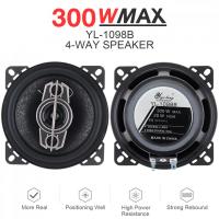 2ชิ้น4นิ้ว300W 4ทางทนทานสำหรับรถยนต์โคแอกเซียลเพลงสเตอริโอความถี่เต็มช่วงลำโพงไฮไฟการติดตั้งแบบไม่ทำลาย