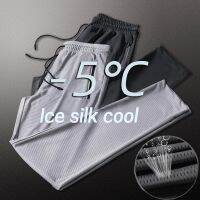 COD SDFERTREWWE ?(M-5XL)?Mens Casual Pants Long Ice Silk Breathable Man Korean Drawstring Sports Dry Pants