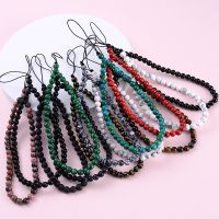 Hot Sale Women Men Charms Natural Stone Beaded Phone Chain Fahion Tiger Eye Turquoise Jewelry For Mobile Phone Lanyard Accessory