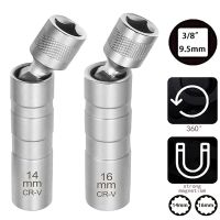 ◎❡๑ 14/16mm Car Repairing Tool Spark Plug Socket Wrench Magnetic 12 Angle Spark Plug Removal Tool Thin Wall 3/8 Drive Sockets