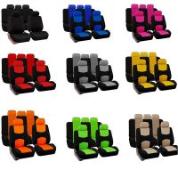 ทุกรุ่น Perodua AxiaMyviVivaKancil 850Car Seat Cover 9PCS-5 Seat Universal Polyester Fabric Car Seat Cover Fron