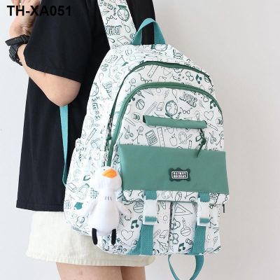 Graffiti schoolbag female junior high school students niche large-capacity backpack male college design casual trendy