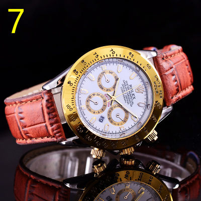 Original นาฬิกาสำหรับผู้ชายคุณภาพสูงสายหนังนาฬิกาควอตซ์ผู้ชายธุรกิจลำลองนาฬิกาข้อมือแฟชั่นอเนกประสงค์