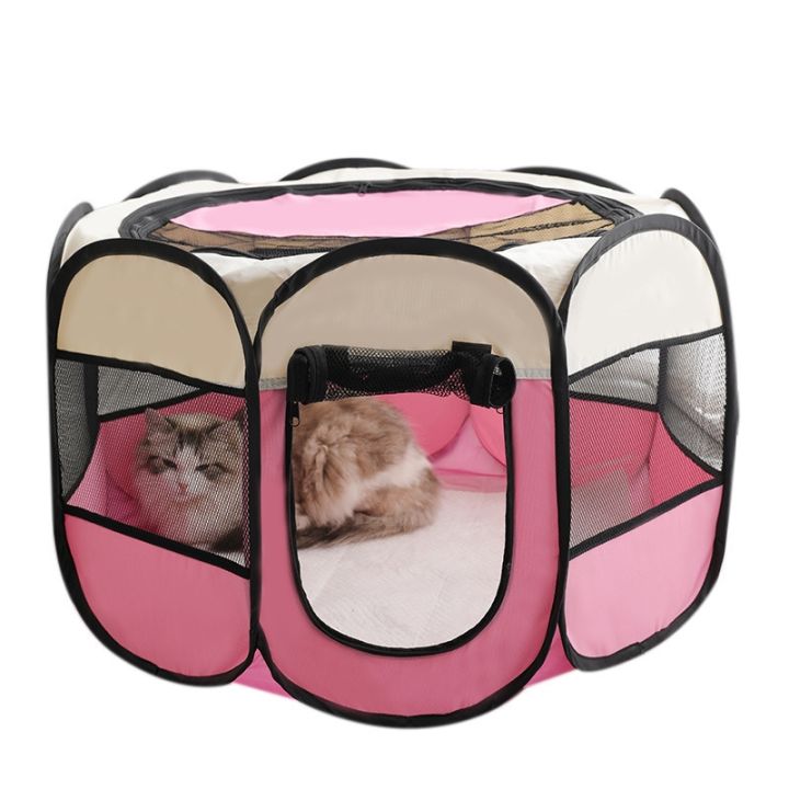 portable-folding-pet-tent-dog-house-octagonal-cage-for-cat-tent-playpen-puppy-kennel-easy-operation-fence-outdoor-big-dogs-house