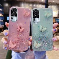 เคสโทรศัพท์สต็อกสำหรับ OPPO Reno10 Pro Plus Pro + 5G ฝาหลังนิ่มโปร่งใสผีเสื้อท้องฟ้าเต็มไปด้วยดวงดาวสุดหรู