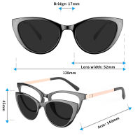 Ceofy Women Cat Eye Optical Glasses Frame Clip On Polarized Sunglasses Magnetism Stylish nd Design Women Eyglasses CD6817