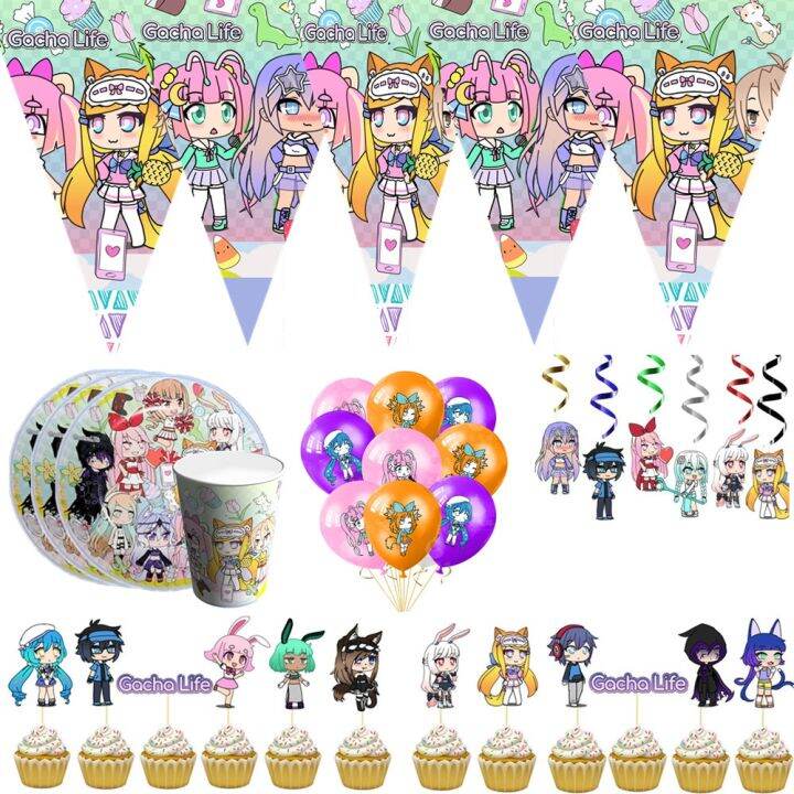 Gacha life Party Decorations Supplies Girl Birthday Party Disposable ...