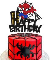 ธีม Spiderman เค้ก Toppers สำหรับวันเกิด Party Super Hero กระดาษ Cupcake Topper สำหรับเด็กวันเกิดตกแต่งเค้กปาร์ตี้-VXCB MALL