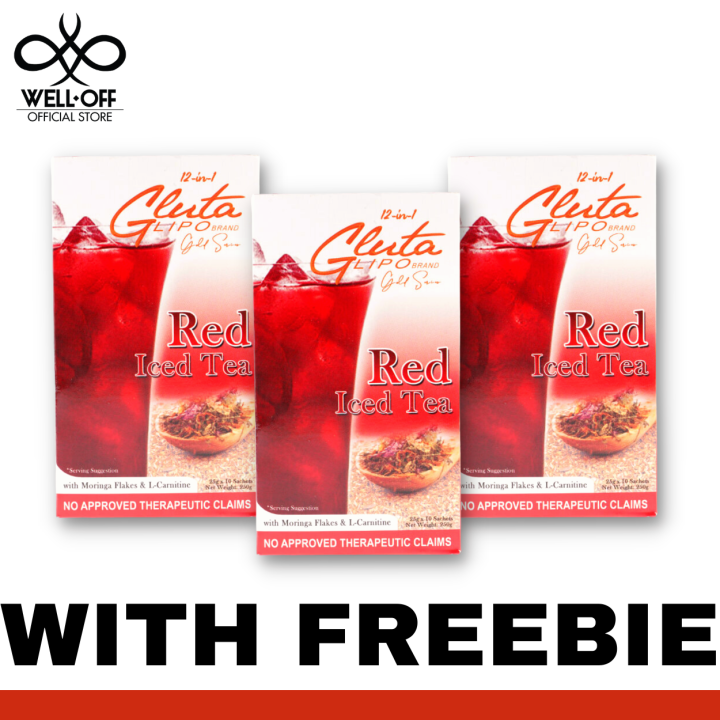 12 in 1 glutalipo Signature Red Iced Tea 10 Sachets (3 Boxes) Lazada PH