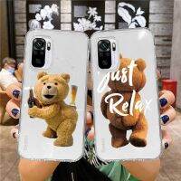 Naughty Cute ted Bear Funny Mascot Phone Case Transparent for Xiaomi redmi note 12 11 10 7 8 9 4G 5G T S i ultra poco X3 pro