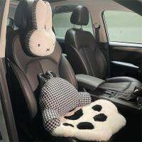 【NATA】 Cartoon Car Seat Cushion Car Waist Pillow Lumbar Pillow (Car) Houndstooth Waist Pillow Internet Celebrity Dream Girl Waist Pad Miffy Rabbit Headrest HB6F