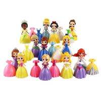 【NEW】 Toy Shoy &amp; Stationers 12ชิ้น/เซ็ตคลิปตุ๊กตาเจ้าหญิง Magiclip ชุด Qpsket Elsa Anna Sophia ของเล่นโมเดลนางเงือกสีขาวสำหรับเด็ก