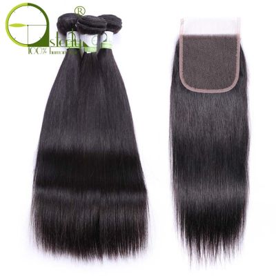 Sterly Human Hair Bundles With 5x5 Closure Brazilian Hair Weave Bundles And 5x5 Lace Closure Straight hair Bundles With Closure
