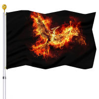 Fire Phoenix Flag Vivid Color Flame Polyester Flags Banner with ss Grommets Indoor Porch Outdoor House Decor Flag Women Men