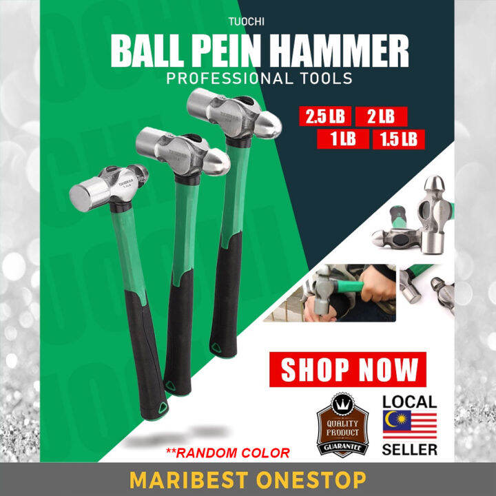 TUOCHI FIBERGLASS HANDLE BALL PEIN HAMMER TOOLS DIY CARPENTER HEAVY